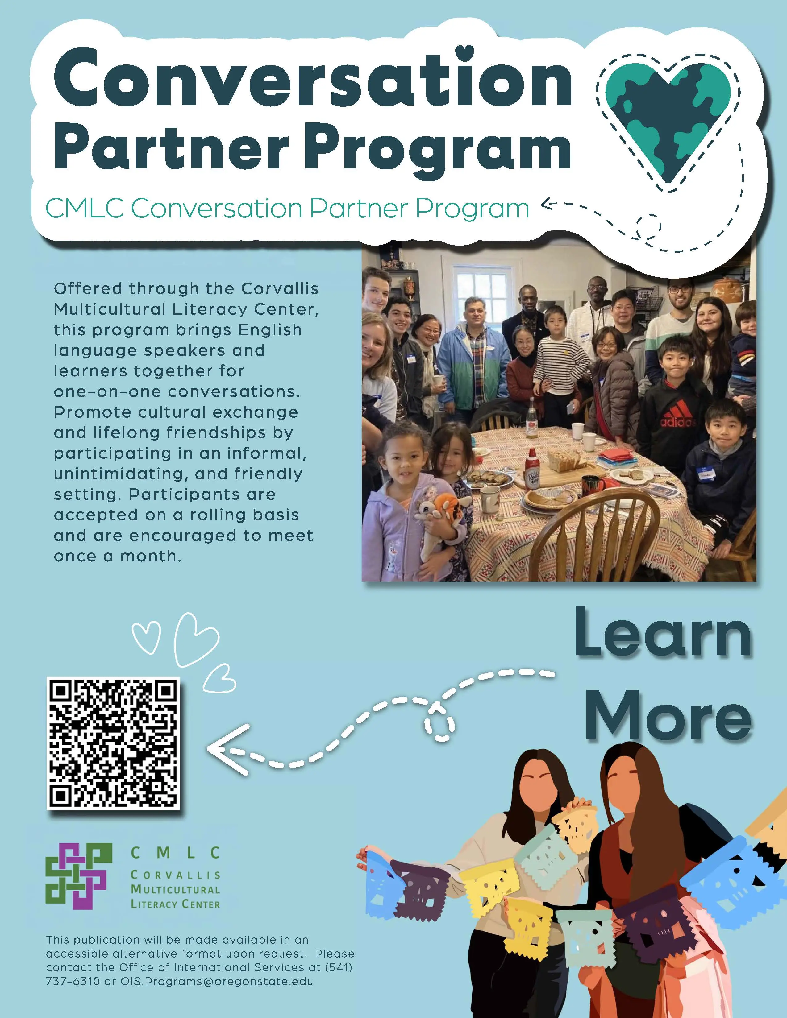 Corvallis Multicultural Literacy Center Conversation Partner Program Poster