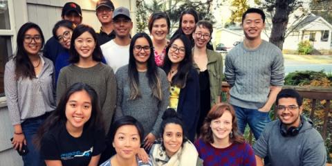 group picture of international students in front of the CMLC